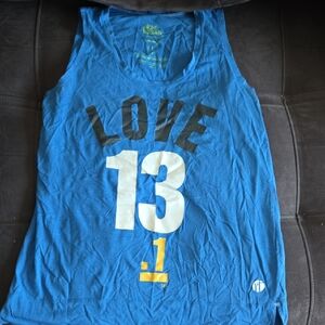 Blue "LOVE 13.1" Donald Duck Inspo Graphic Tank Top